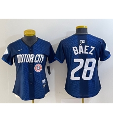 Women Detroit Tigers 28 Javier Baez 2024 Navy City Connect Cool Base Limited Stitched Baseball Jersey 3 Women Detroit Tigers 28 Javier Baez 2024 Navy City Connect Cool Base Limited Stitched Baseball Jersey 3
