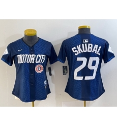 Women Detroit Tigers 29 Tarik Skubal 2024 Navy City Connect Cool Base Limited Stitched Baseball Jersey 3 Women Detroit Tigers 29 Tarik Skubal 2024 Navy City Connect Cool Base Limited Stitched Baseball Jersey 3