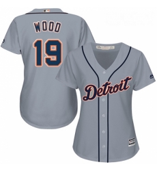 Womens Majestic Detroit Tigers 19 Travis Wood Authentic Grey Road Cool Base MLB Jersey Womens Majestic Detroit Tigers 19 Travis Wood Authentic Grey Road Cool Base MLB Jersey