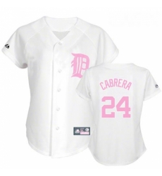 Womens Majestic Detroit Tigers 24 Miguel Cabrera Replica WhitePink No Fashion MLB Jersey Womens Majestic Detroit Tigers 24 Miguel Cabrera Replica WhitePink No Fashion MLB Jersey