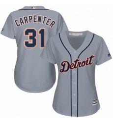 Womens Majestic Detroit Tigers 31 Ryan Carpenter Authentic Grey Road Cool Base MLB Jersey Womens Majestic Detroit Tigers 31 Ryan Carpenter Authentic Grey Road Cool Base MLB Jersey