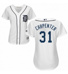 Womens Majestic Detroit Tigers 31 Ryan Carpenter Replica White Home Cool Base MLB Jersey Womens Majestic Detroit Tigers 31 Ryan Carpenter Replica White Home Cool Base MLB Jersey