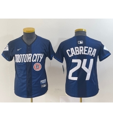 Youth Detroit Tigers 24 Miguel Cabrera 2024 Navy City Connect Cool Base Limited Stitched Baseball Jersey 001 Youth Detroit Tigers 24 Miguel Cabrera 2024 Navy City Connect Cool Base Limited Stitched Baseball Jersey 001