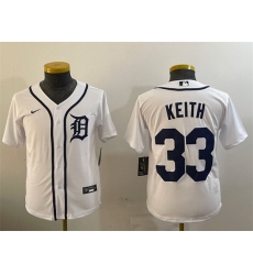 Youth Detroit Tigers 33 Colt Keith White Cool Base Stitched Baseball Jersey Youth Detroit Tigers 33 Colt Keith White Cool Base Stitched Baseball Jersey