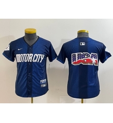 Youth Detroit Tigers Team Big Logo 2024 Navy City Connect Cool Base Limited Stitched jerseys 8 Youth Detroit Tigers Team Big Logo 2024 Navy City Connect Cool Base Limited Stitched jerseys 8
