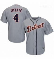 Youth Majestic Detroit Tigers 4 Omar Infante Authentic Grey Road Cool Base MLB Jersey Youth Majestic Detroit Tigers 4 Omar Infante Authentic Grey Road Cool Base MLB Jersey