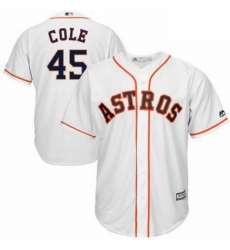 Astros 45 Gerrit Cole White Cool Base Jersey Astros 45 Gerrit Cole White Cool Base Jersey