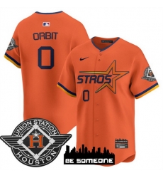 Men Houston Astros 0 Orbit Orange 2025 City Connect Limited Stitched Baseball Jersey Men Houston Astros 0 Orbit Orange 2025 City Connect Limited Stitched Baseball Jersey