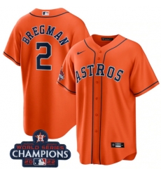 Men Houston Astros 2 Alex Bregman Orange 2022 World Series Champions Stitched Baseball Jersey Men Houston Astros 2 Alex Bregman Orange 2022 World Series Champions Stitched Baseball Jersey