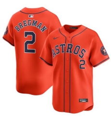 Men Houston Astros 2 Alex Bregman Orange 2024 Alternate Limited Stitched Baseball Jersey Men Houston Astros 2 Alex Bregman Orange 2024 Alternate Limited Stitched Baseball Jersey
