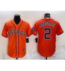 Men Houston Astros 2 Alex Bregman Orange With Patch Cool Base Stitched Jersey Men Houston Astros 2 Alex Bregman Orange With Patch Cool Base Stitched Jersey