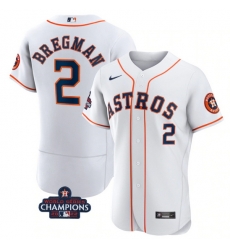 Men Houston Astros 2 Alex Bregman White 2022 World Series Champions Flex Base Stitched Baseball Jersey Men Houston Astros 2 Alex Bregman White 2022 World Series Champions Flex Base Stitched Baseball Jersey