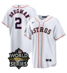 Men Houston Astros 2 Alex Bregman White 2022 World Series Stitched Baseball Jersey Men Houston Astros 2 Alex Bregman White 2022 World Series Stitched Baseball Jersey