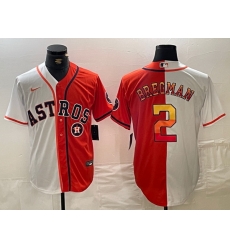 Men Houston Astros 2 Alex Bregman White Orange Split With Patch Cool Base Stitched Baseball Jersey 1 Men Houston Astros 2 Alex Bregman White Orange Split With Patch Cool Base Stitched Baseball Jersey 1