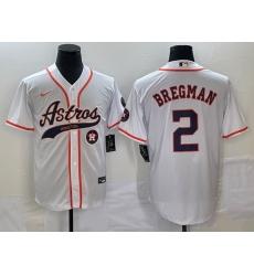 Men Houston Astros 2 Alex Bregman White With Patch Cool Base Stitched Baseball Jersey Men Houston Astros 2 Alex Bregman White With Patch Cool Base Stitched Baseball Jersey