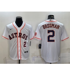 Men Houston Astros 2 Alex Bregman White With Patch Cool Base Stitched Jersey Men Houston Astros 2 Alex Bregman White With Patch Cool Base Stitched Jersey