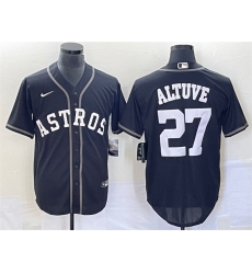 Men Houston Astros 27 Jose Altuve Black Cool Base Stitched Baseball Jersey Men Houston Astros 27 Jose Altuve Black Cool Base Stitched Baseball Jersey