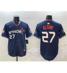 Men Houston Astros 27 Jose Altuve Navy 2025 City Connect With Texas Patch Limited Stitched Baseball Jersey Men Houston Astros 27 Jose Altuve Navy 2025 City Connect With Texas Patch Limited Stitched Baseball Jersey