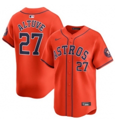 Men Houston Astros 27 Jose Altuve Orange 2024 Alternate Limited Stitched Baseball Jersey Men Houston Astros 27 Jose Altuve Orange 2024 Alternate Limited Stitched Baseball Jersey