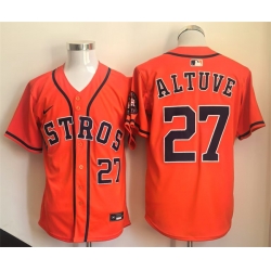 Men Houston Astros 27 Jose Altuve Orange Limited Stitched Jersey