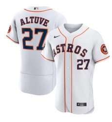 Men Houston Astros 27 Jose Altuve White 2022 World Series Flex Base Stitched Baseball Jersey Men Houston Astros 27 Jose Altuve White 2022 World Series Flex Base Stitched Baseball Jersey