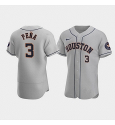 Men Houston Astros 3 Jeremy Pena Gray Flex Base Stitched JerseyS Men Houston Astros 3 Jeremy Pena Gray Flex Base Stitched JerseyS