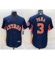 Men Houston Astros 3 Jeremy Pena Navy With Patch Cool Base Stitched Jersey_1 Men Houston Astros 3 Jeremy Pena Navy With Patch Cool Base Stitched Jersey_1