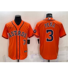 Men Houston Astros 3 Jeremy Pena Orange With Patch Cool Base Stitched Jersey_1 Men Houston Astros 3 Jeremy Pena Orange With Patch Cool Base Stitched Jersey_1