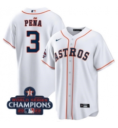 Men Houston Astros 3 Jeremy Pena White 2022 World Series Champions Cool Base Stitched Baseball Jersey Men Houston Astros 3 Jeremy Pena White 2022 World Series Champions Cool Base Stitched Baseball Jersey