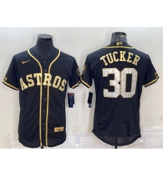 Men Houston Astros 30 Kyle Tucker Black Gold Flex Base Stitched Jersey Men Houston Astros 30 Kyle Tucker Black Gold Flex Base Stitched Jersey