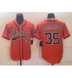 Men Houston Astros 35 Justin Verlander Orange With Patch Cool Base Stitched Baseball Jersey Men Houston Astros 35 Justin Verlander Orange With Patch Cool Base Stitched Baseball Jersey