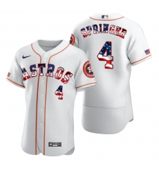 Men Houston Astros 4 George Springer Men Nike White Fluttering USA Flag Limited Edition Flex Base MLB Jersey Men Houston Astros 4 George Springer Men Nike White Fluttering USA Flag Limited Edition Flex Base MLB Jersey