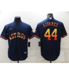 Men Houston Astros 44 Yordan Alvarez 2022 Navy Cool Base Stitched Jerse Men Houston Astros 44 Yordan Alvarez 2022 Navy Cool Base Stitched Jerse