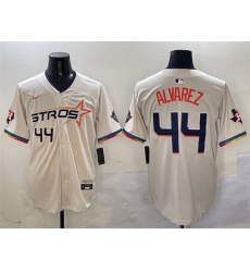 Men Houston Astros 44 Yordan Alvarez Cream 2025 City Connect With Texas Patch Limited Stitched Baseball Jersey Men Houston Astros 44 Yordan Alvarez Cream 2025 City Connect With Texas Patch Limited Stitched Baseball Jersey