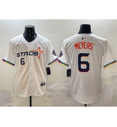 Men Houston Astros 6 Jake Meyers White 2025 City Connect Limited Stitched Baseball Jersey Men Houston Astros 6 Jake Meyers White 2025 City Connect Limited Stitched Baseball Jersey