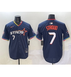 Men Houston Astros 7 C J Stroud Navy 2025 City Connect With Texas Patch Limited Stitched Baseball Jersey Men Houston Astros 7 C J Stroud Navy 2025 City Connect With Texas Patch Limited Stitched Baseball Jersey