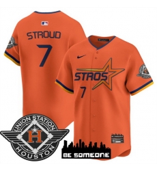 Men Houston Astros 7 C J  Stroud Orange 2025 City Connect Limited Stitched Baseball Jersey