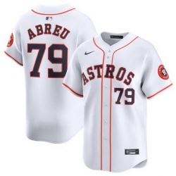 Men Houston Astros 79 Jose Abreu White 2024 Home Limited Stitched Baseball Jersey
