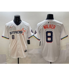 Men Houston Astros 8 Christian Walker White 2025 City Connect Limited Stitched Baseball Jersey Men Houston Astros 8 Christian Walker White 2025 City Connect Limited Stitched Baseball Jersey