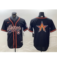 Men Houston Astros Black Team Big Logo With Patch Cool Base Stitched Baseball Jersey 5 Men Houston Astros Black Team Big Logo With Patch Cool Base Stitched Baseball Jersey 5