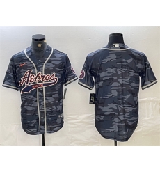 Men Houston Astros Blank Gray Camo With Patch Cool Base Stitched Baseball Jersey 4 Men Houston Astros Blank Gray Camo With Patch Cool Base Stitched Baseball Jersey 4