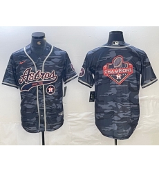 Men Houston Astros Blank Gray Camo With Patch Cool Base Stitched Baseball Jersey 6 Men Houston Astros Blank Gray Camo With Patch Cool Base Stitched Baseball Jersey 6