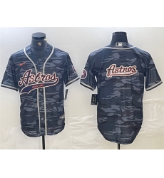 Men Houston Astros Gray Camo Team Big Logo With Patch Cool Base Stitched Baseball Jersey 3 Men Houston Astros Gray Camo Team Big Logo With Patch Cool Base Stitched Baseball Jersey 3