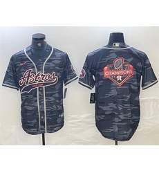 Men Houston Astros Gray Camo Team Big Logo With Patch Cool Base Stitched Baseball Jersey 5 Men Houston Astros Gray Camo Team Big Logo With Patch Cool Base Stitched Baseball Jersey 5