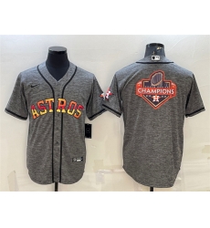 Men Houston Astros Grey 2022 World Series Champions Team Big Logo Cool Base Stitched Baseball Jersey Men Houston Astros Grey 2022 World Series Champions Team Big Logo Cool Base Stitched Baseball Jersey