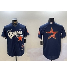 Men Houston Astros Navy Team Big Logo Cactus Jack Style Vapor Premier Limited Stitched Baseball Jersey 1 Men Houston Astros Navy Team Big Logo Cactus Jack Style Vapor Premier Limited Stitched Baseball Jersey 1