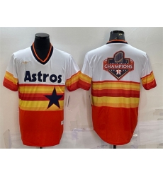Men Houston Astros Orange White 2022 World Series Champions Team Big Logo Cool Base Stitched Jersey Men Houston Astros Orange White 2022 World Series Champions Team Big Logo Cool Base Stitched Jersey
