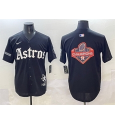Men Houston Astros Team Big Logo Black Gothic  27Houston Born Barrio Raised 27 Limited Stitched