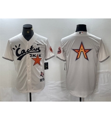 Men Houston Astros Team Big Logo Cream Cactus Jack Vapor Premier Limited Stitched Baseball Jersey 2 Men Houston Astros Team Big Logo Cream Cactus Jack Vapor Premier Limited Stitched Baseball Jersey 2