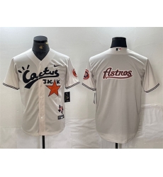 Men Houston Astros Team Big Logo Cream Cactus Jack Vapor Premier Limited Stitched Baseball Jerseys 1 Men Houston Astros Team Big Logo Cream Cactus Jack Vapor Premier Limited Stitched Baseball Jerseys 1